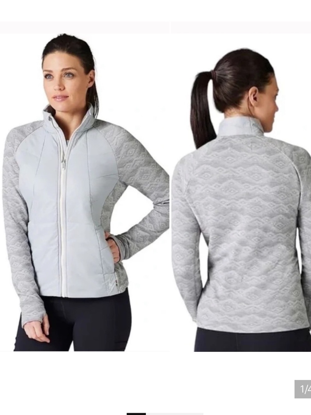 Smartwool Smartloft 60 QuiltedJacket Light Gray Mountain Fair Isle Woman’s Med